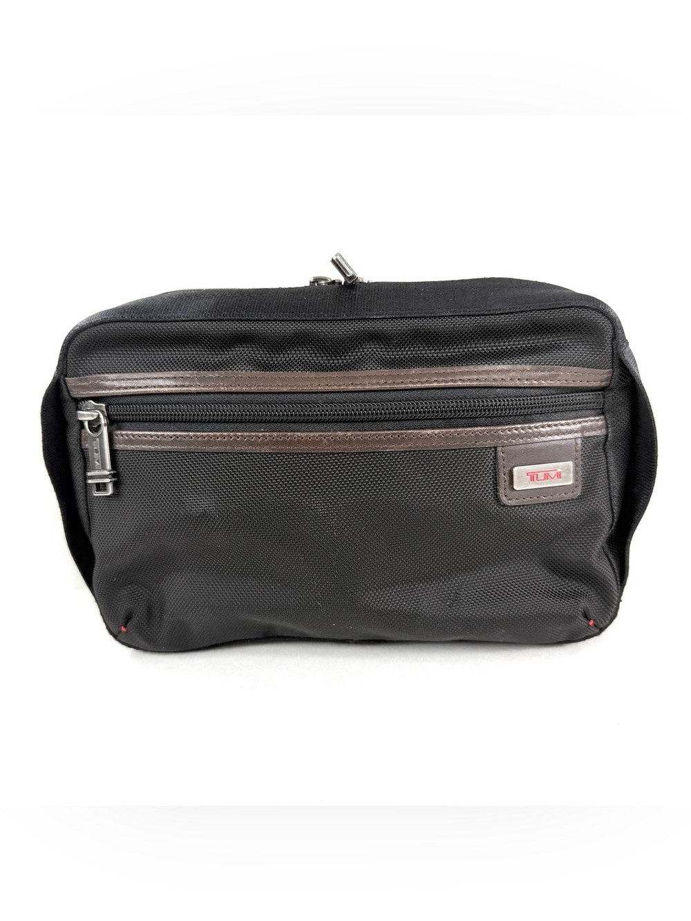 Tumi Unisex Black Ballistic Nylon Toiletry Cosmetic Bag Travel Luxury Designer